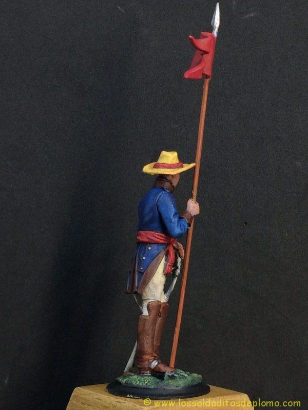 soldado de plomo Lancero de milicias de Venezuela ejército realista , 1818-7