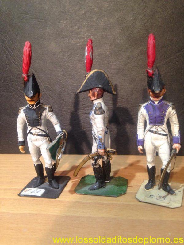 Oficiales de- nfantería regs Gerona Navarra y Rey España 1807