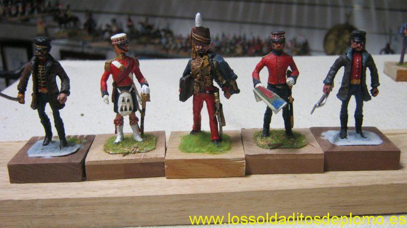 Crimea 1854 Officer Hussars, Colour Sargeant Black Watch,Lord Cardigan,NCO Black Watch,Officer 44th Foot by Hinton Hunt