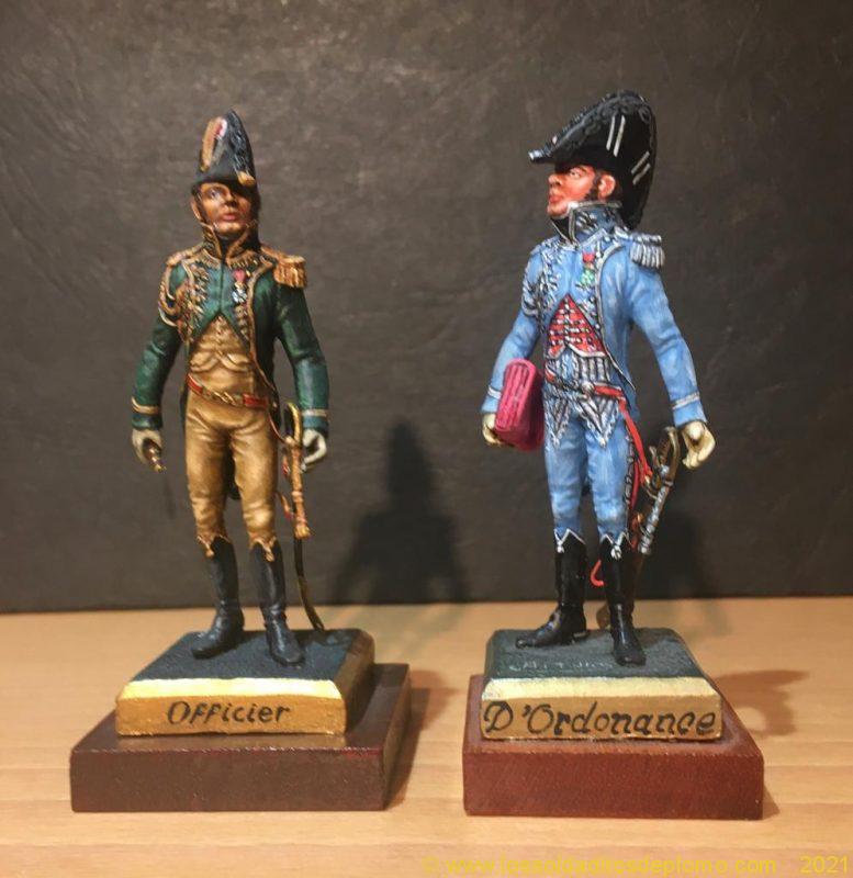 Oficiales de Ordenanza de Napoleón 1805 y 1812. Escultura Galarreta y pintura Gª lope y Arturo